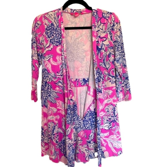 GUC size small Lilly Pulitzer Karlie Romper in Pink and Blue - Picture 3 of 8